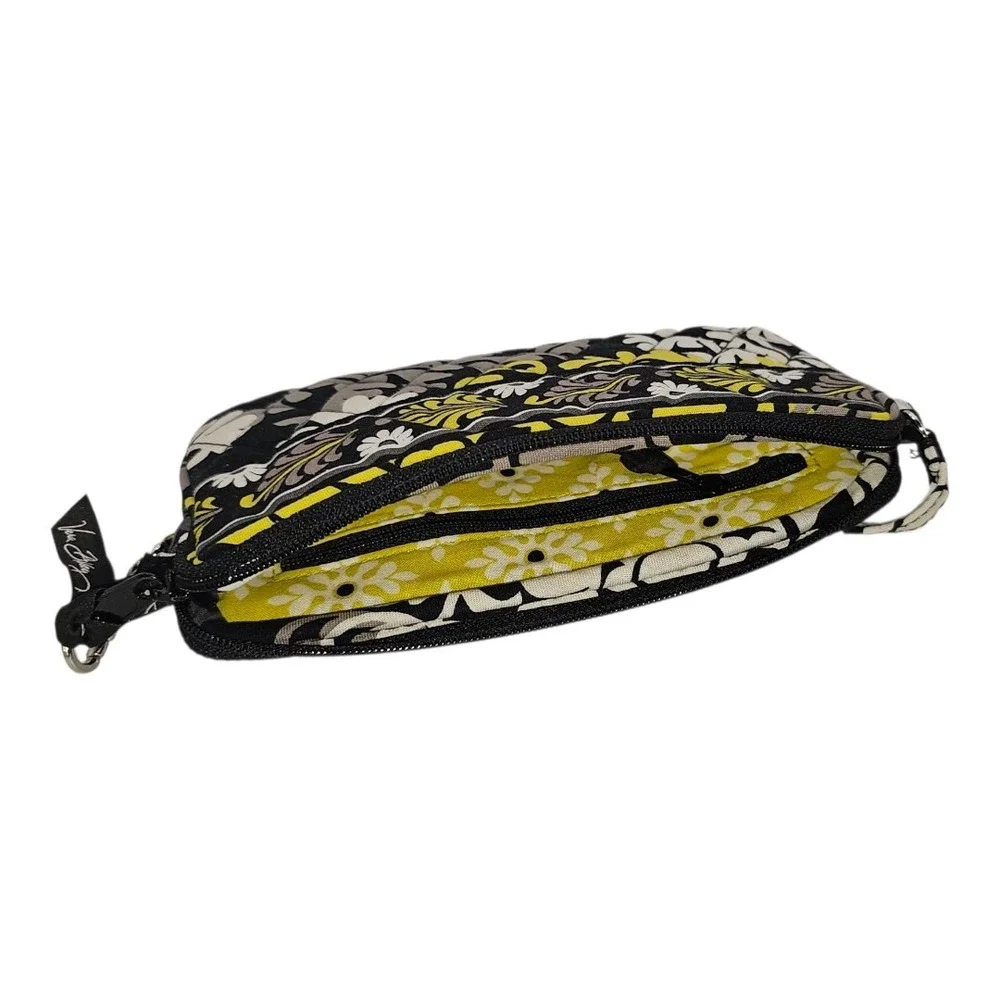 Vera Bradley Black & Yellow Baroque Retired Pattern Zip Close Wristlet‎ Wallet - Picture 5 of 6